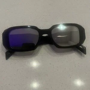 PRADA Mirrored Rectangle Acetate Logo Sunglasses Prada Symbole Rectangular Sunglasses, 51mm | Bloomingdale main image 4